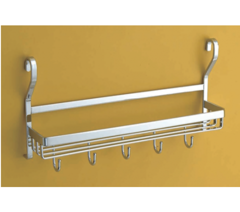 Railing rack with hooks 